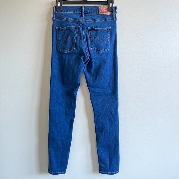 LEVIS BLUE SLIMMING SKINNY FIT WOMEN'S ANKLE JEANS SIZE 28 W28XL28 DENIM PANTS - Picture 6 of 10
